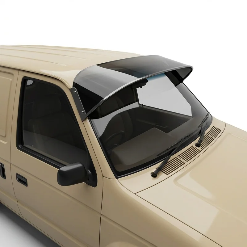 Tinted Acrylic Windscreen Sunvisor for Dodge Mini Ram (1984 - 1988) - 1