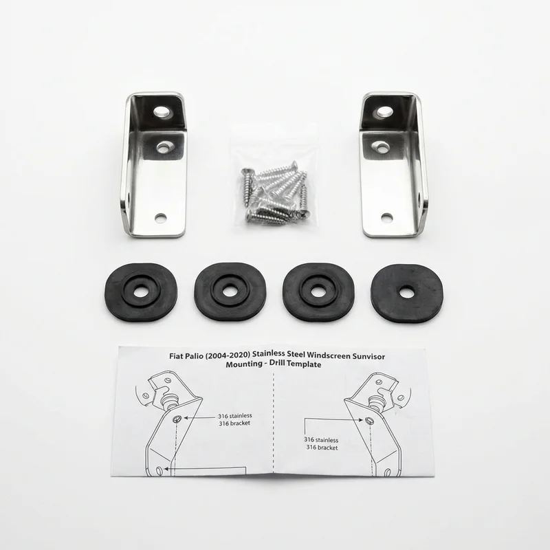 Stainless Steel Mounting Bracket Kit for Fiat Palio (2004 - 2020) - 1