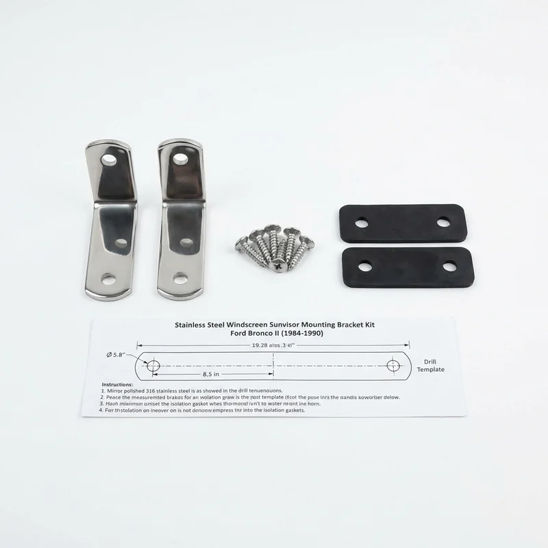 Stainless Steel Mounting Bracket Kit for Ford Bronco II (1984 - 1990) - 1