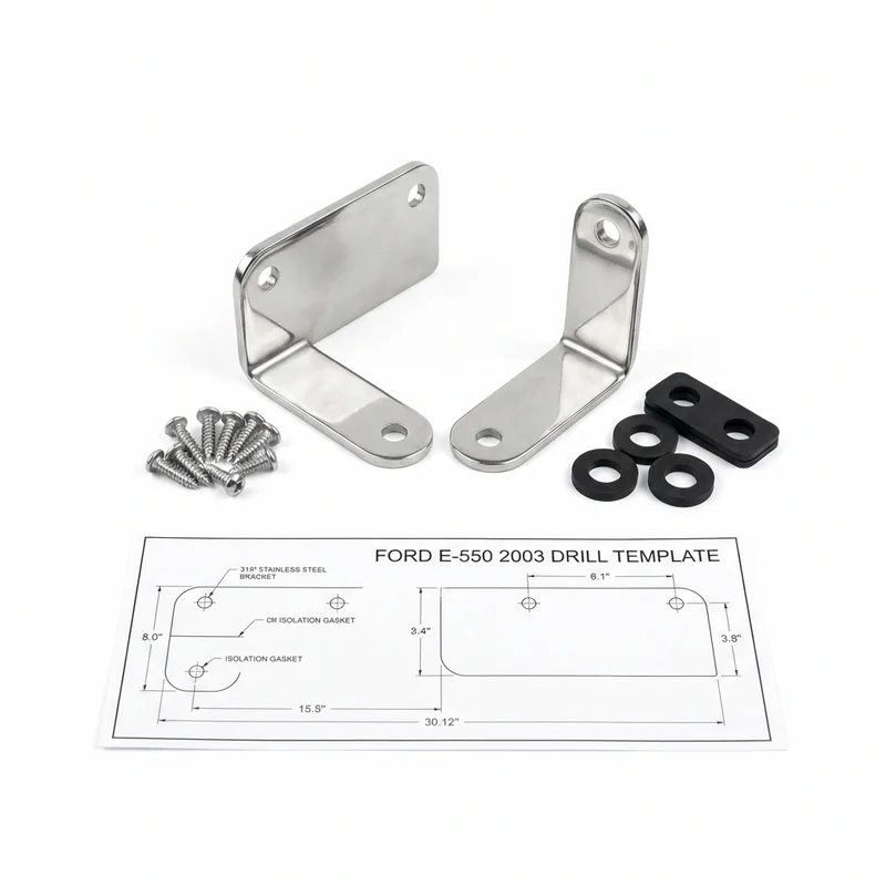 Stainless Steel Mounting Bracket Kit for Ford E-550 Super Duty (2003 - 2003) - 1