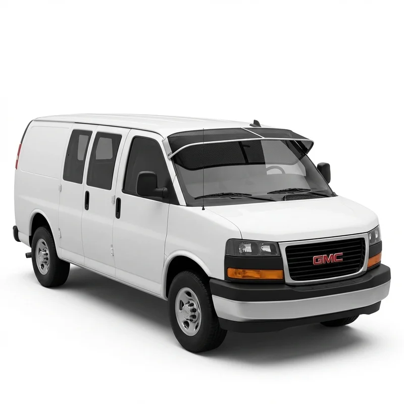 Premium Mesh Windscreen Sunvisor for GMC Savana 3500 (1996 - 2025) - 1