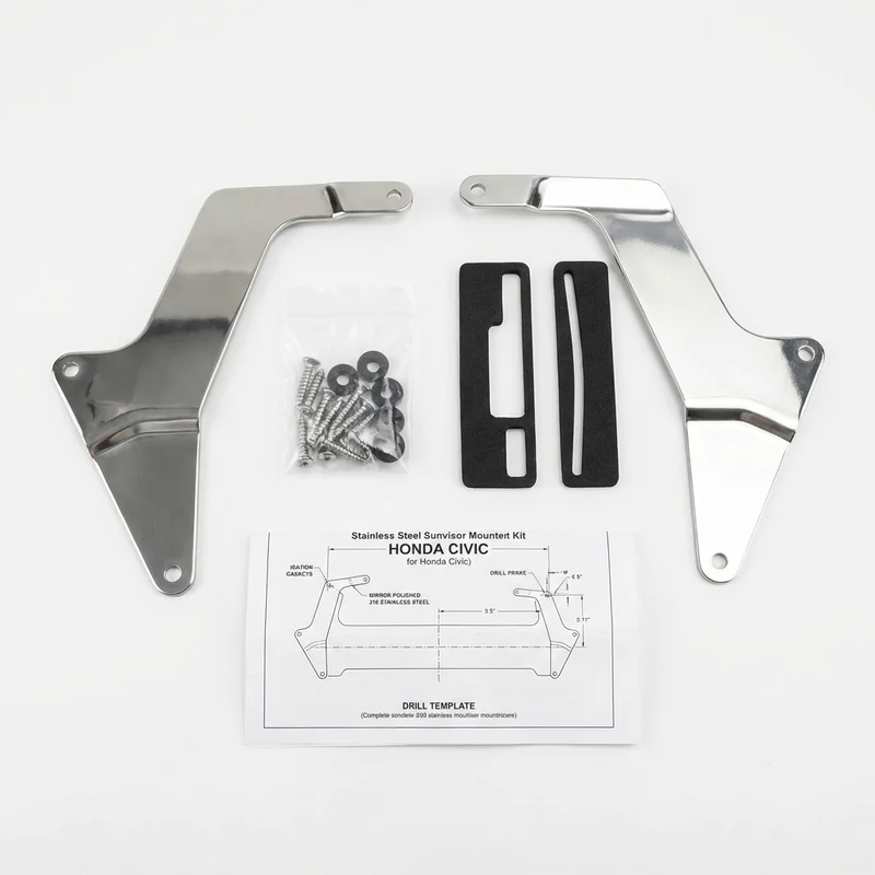 Stainless Steel Mounting Bracket Kit for Honda Civic (1973 - 2025) - 1