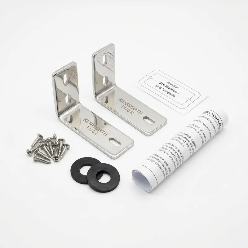 Stainless Steel Mounting Bracket Kit for Kenworth T170 (2008 - 2021) - 1