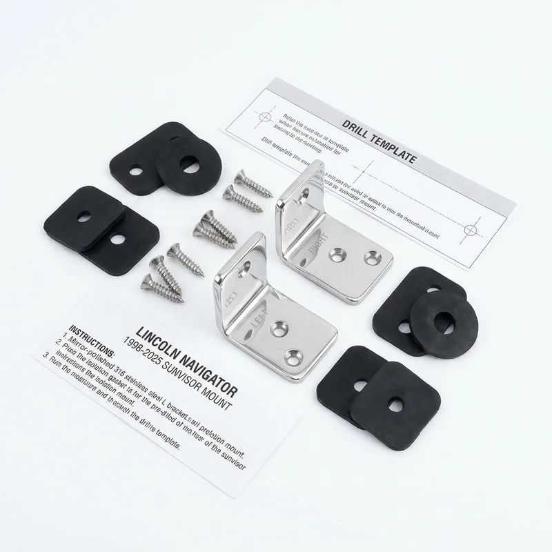 Stainless Steel Mounting Bracket Kit for Lincoln Navigator (1998 - 2025) - 1