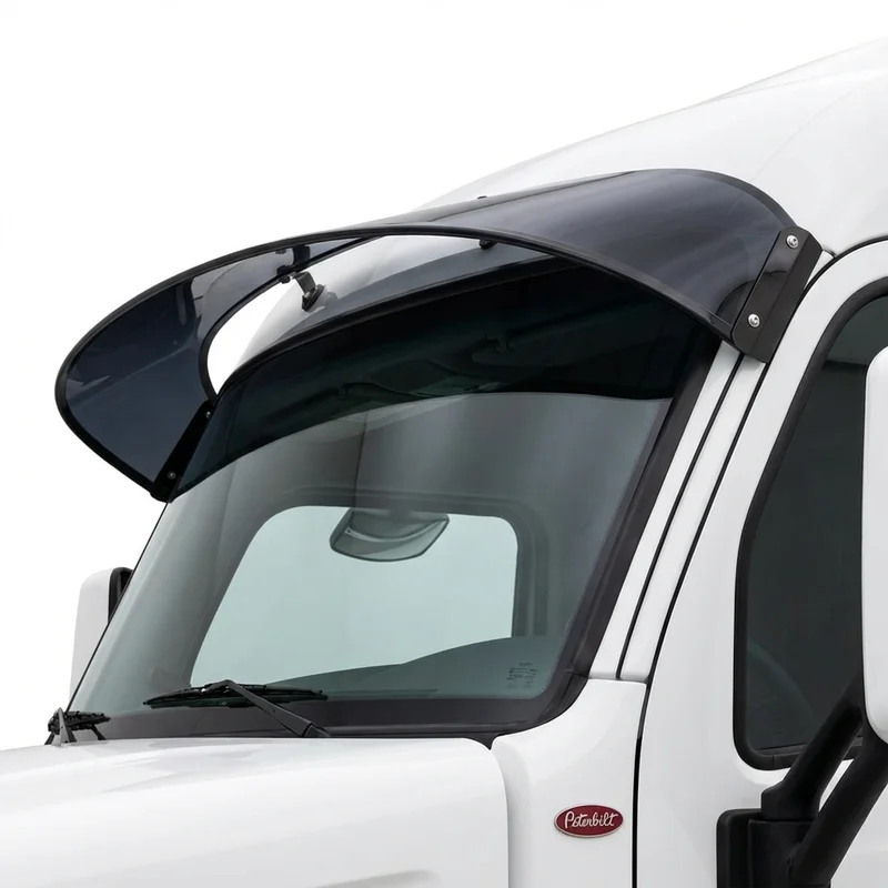 Tinted Acrylic Windscreen Sunvisor for Peterbilt 337 (2010 - 2022) - 1