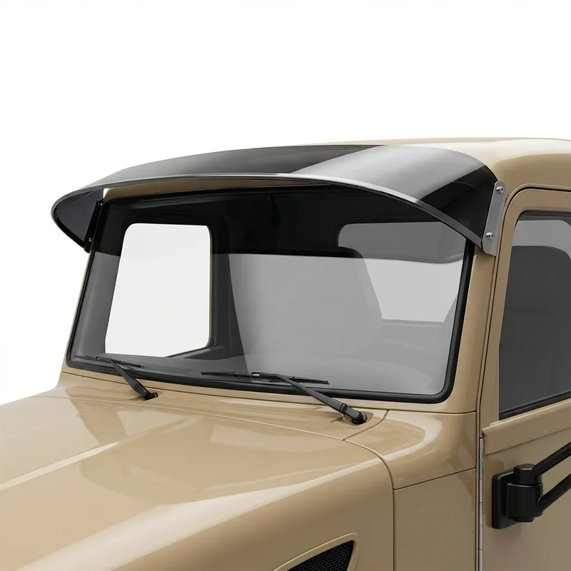 Tinted Acrylic Windscreen Sunvisor for Peterbilt 367 (2008 - 2022) - 1