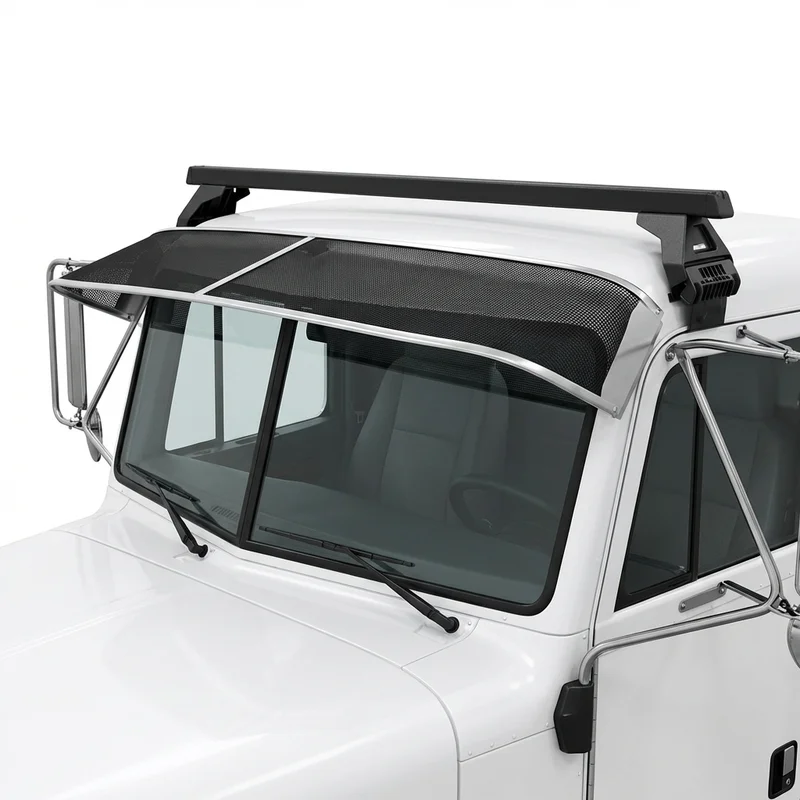 Premium Mesh Windscreen Sunvisor for Peterbilt 397 (1987 - 2009) - 1