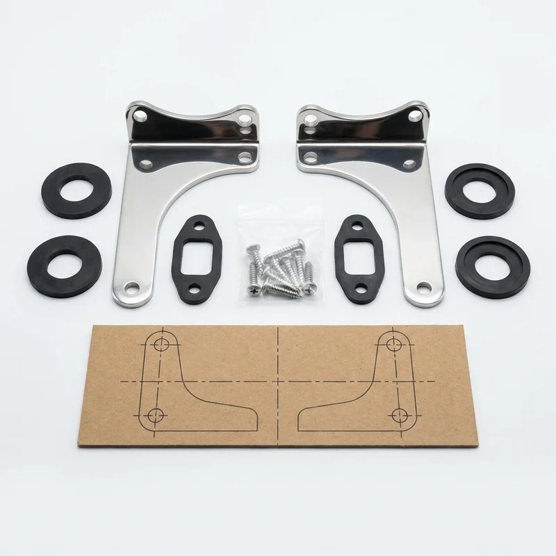 Stainless Steel Mounting Bracket Kit for Volvo 240 (1990 - 1993) - 1